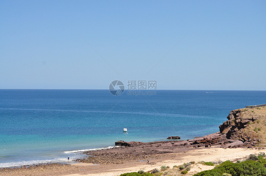 美丽的澳洲海岸 哈莱特湾 阿德莱德海岸线天空明信片岩石地标海滩海洋植物蓝色天堂图片