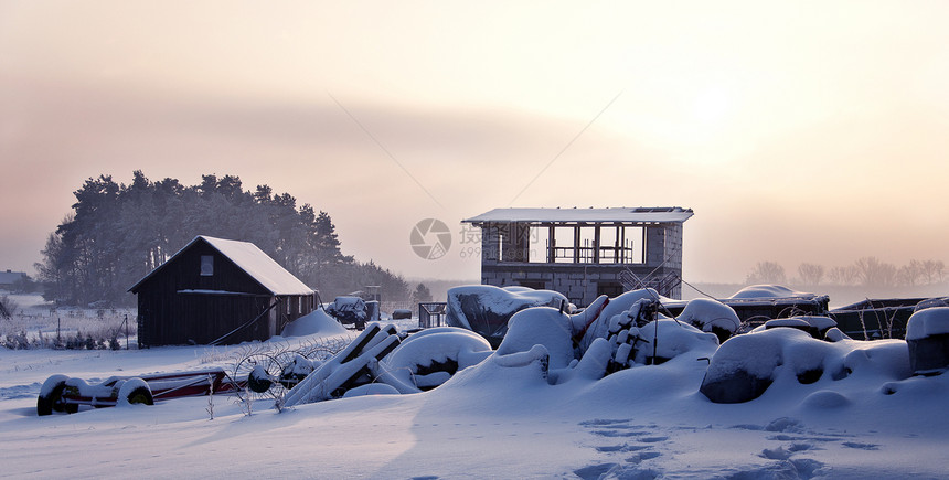 冬季农场风景图片
