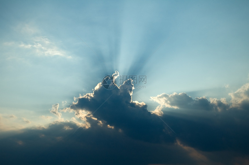 云景光束气象云景概念日光阳光气氛天气自由空气图片