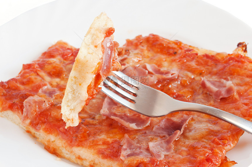 披萨近比萨快餐白色午餐红色美食小吃火腿面团营养黑色食物图片