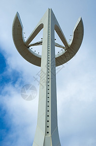 卡拉特拉瓦巴塞罗那奥林匹克公园电信塔台 由Sa设计城市旅行建筑爬坡公园电讯村庄树木地标旅游背景