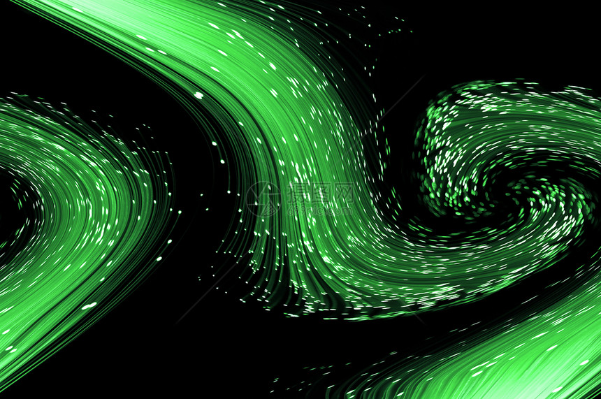 绿色抽象光纤背景图片