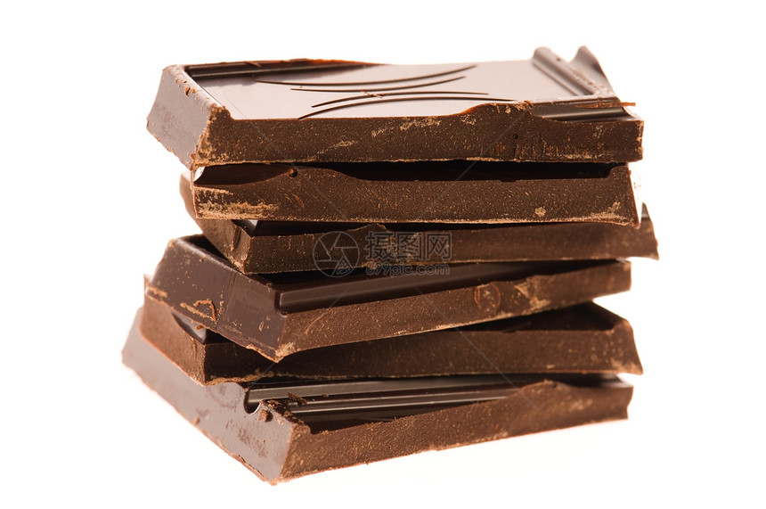 巧克力片巧克力牛奶可可白色棕色立方体小吃饮食甜点宏观图片