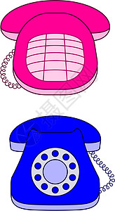 粉色和蓝色台式电话背景图片
