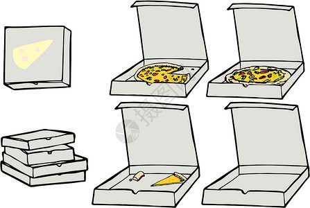 披萨盒子披萨系列II插画