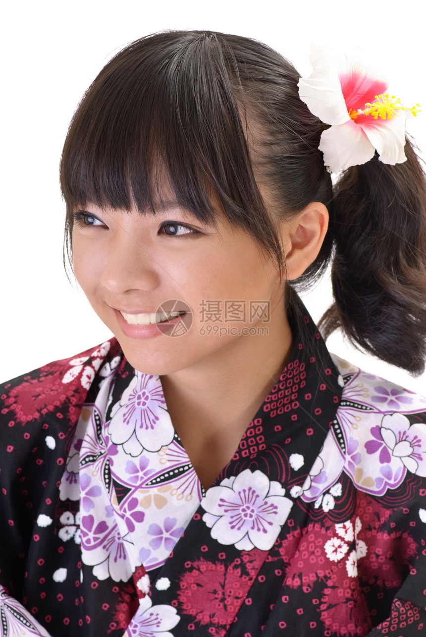 快乐的日本女孩戏服女士传统浴衣文化裙子衣服数字古董节日图片
