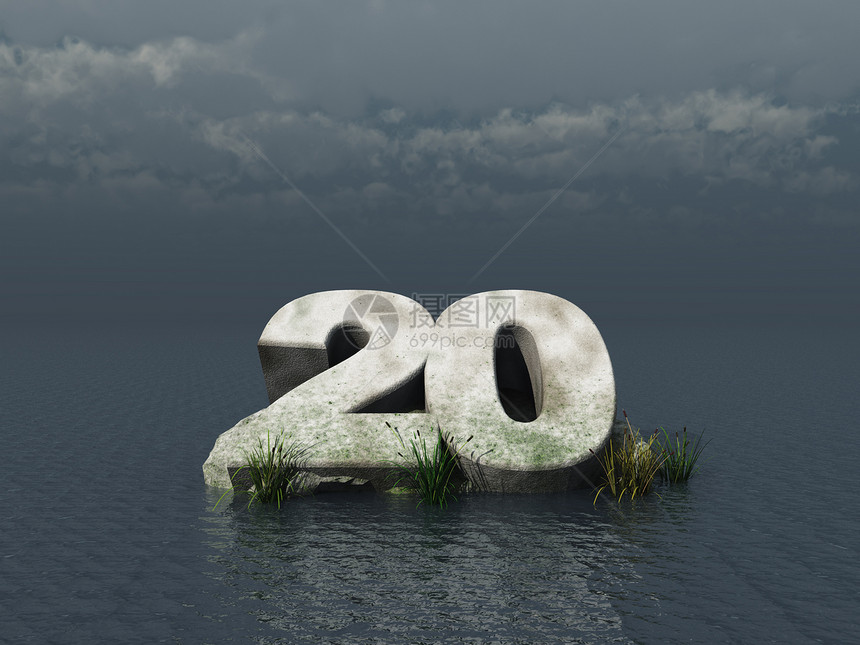二十岁岩石插图地平线纪念日周年纪念碑多云数数庆典生日图片