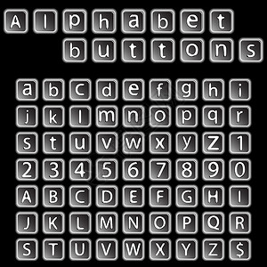 数字的单的单字母按钮收藏纽扣创造力数字烟火字体插画