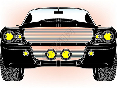 车黑色白色隔离的黑色运动车前轮胎插图运输身体保险杠汽车电机力量驾驶运动设计图片