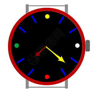 老手表以颜色显示的时钟仪表办公室计时器插图测量蓝色圆圈拨号跑步跑表设计图片