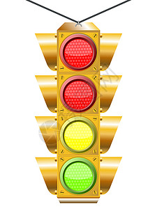走走停停交通信号灯黄色的高清图片