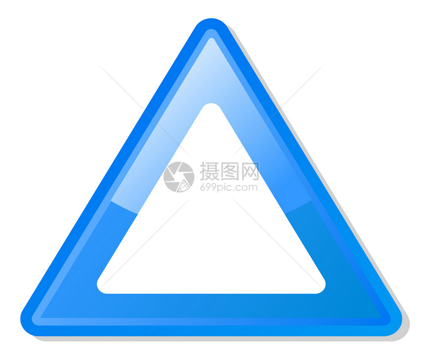 蓝色预警三角形警告警报工程指示牌运输空白道路商业图片