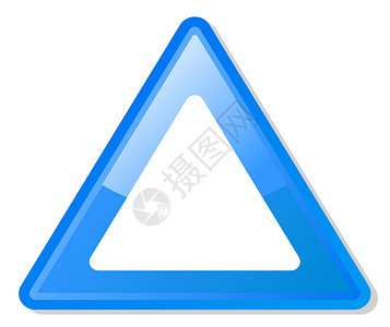 蓝色预警三角形警告警报工程指示牌运输空白道路商业背景图片