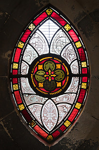 彩色玻璃上的哥特窗口铅灯大教堂窗户教会背景图片