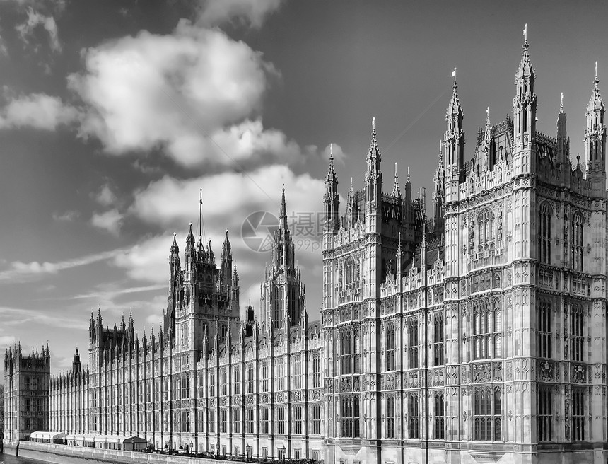 议会众议院直线大本钟纪念碑建筑学地标黑色建筑白色图片
