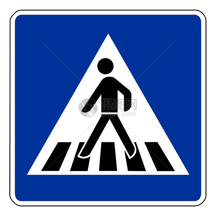 佩德士路口标志图形化运输安全插图蓝色图片