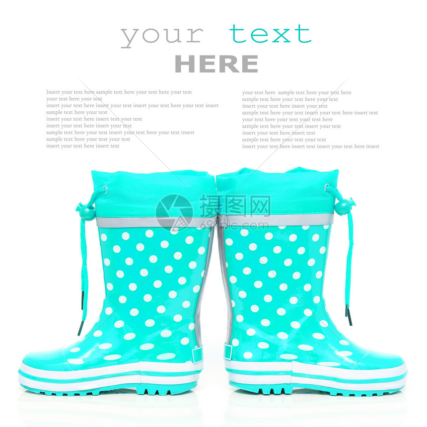 氰橡胶靴女孩们配饰水坑衣服下雨胶靴鞋类孩子塑料青色图片