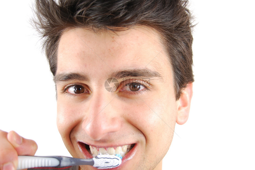 洗牙的可爱男人幸福快乐牙刷刷子喜悦洗涤卫生牙膏牙医牙科图片