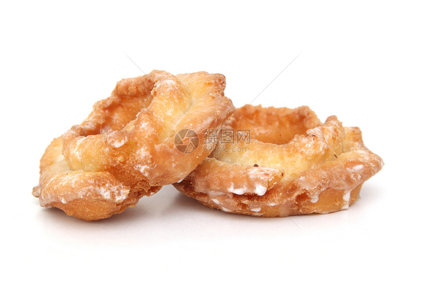 两个甜甜甜圈食物早餐棕色糖果白色甜点糕点小吃面包釉面图片