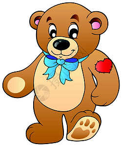 可爱的站立泰迪熊背景图片