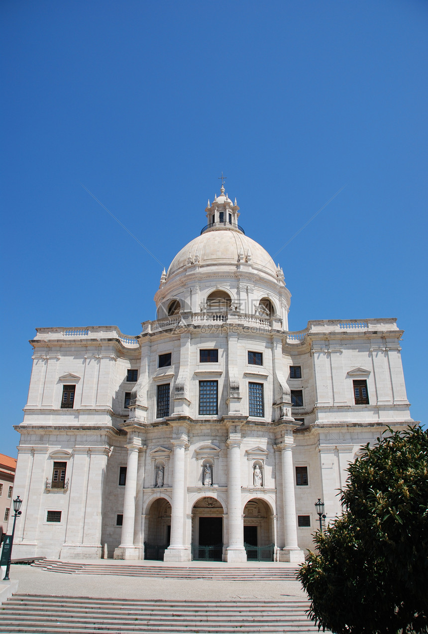 里斯本圣恩格拉西亚教堂纪念碑历史地标入口历史性蓝色宗教大理石房子古董图片