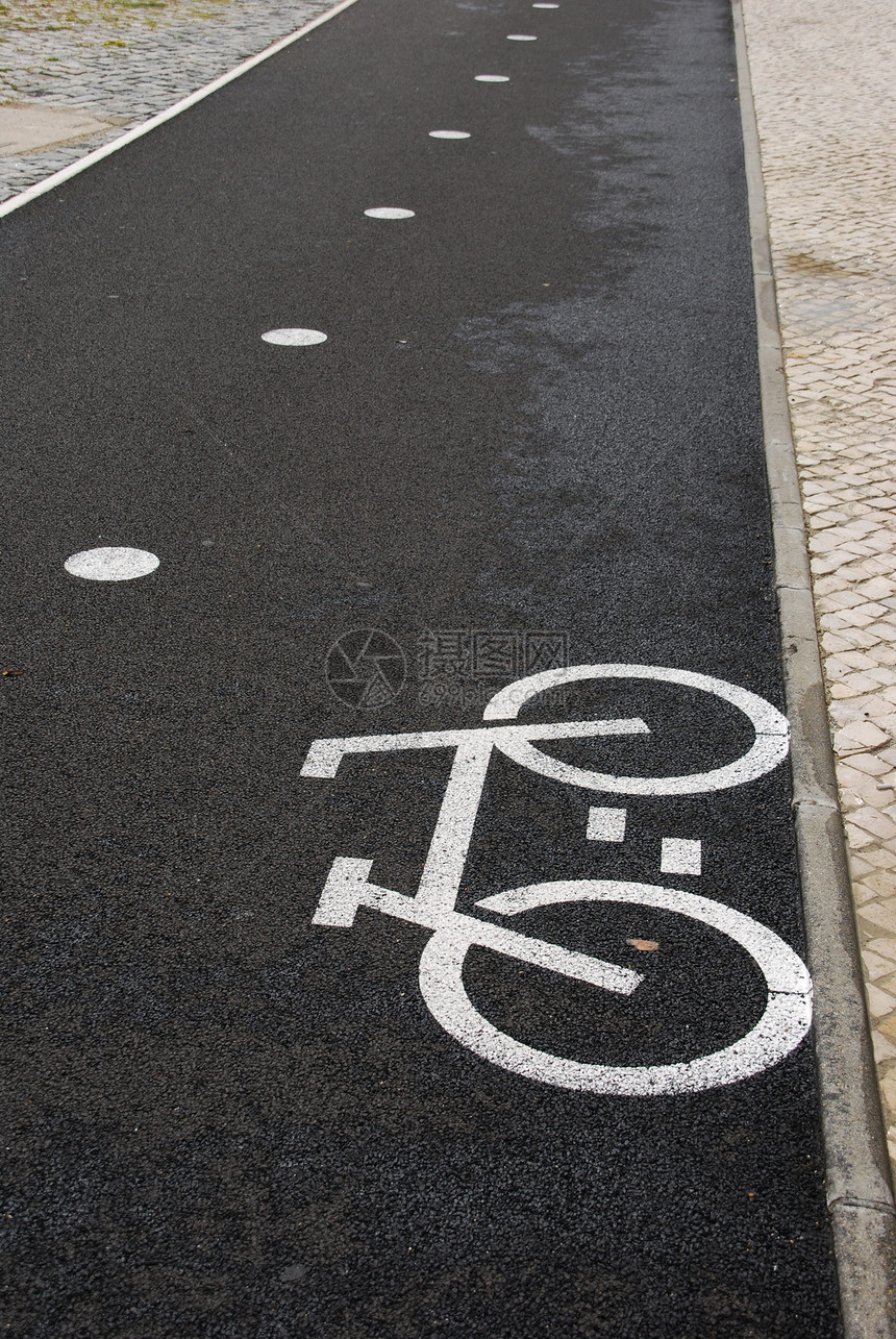 自行车车道地面交通路面路线旅行运动安全街道沥青指标图片