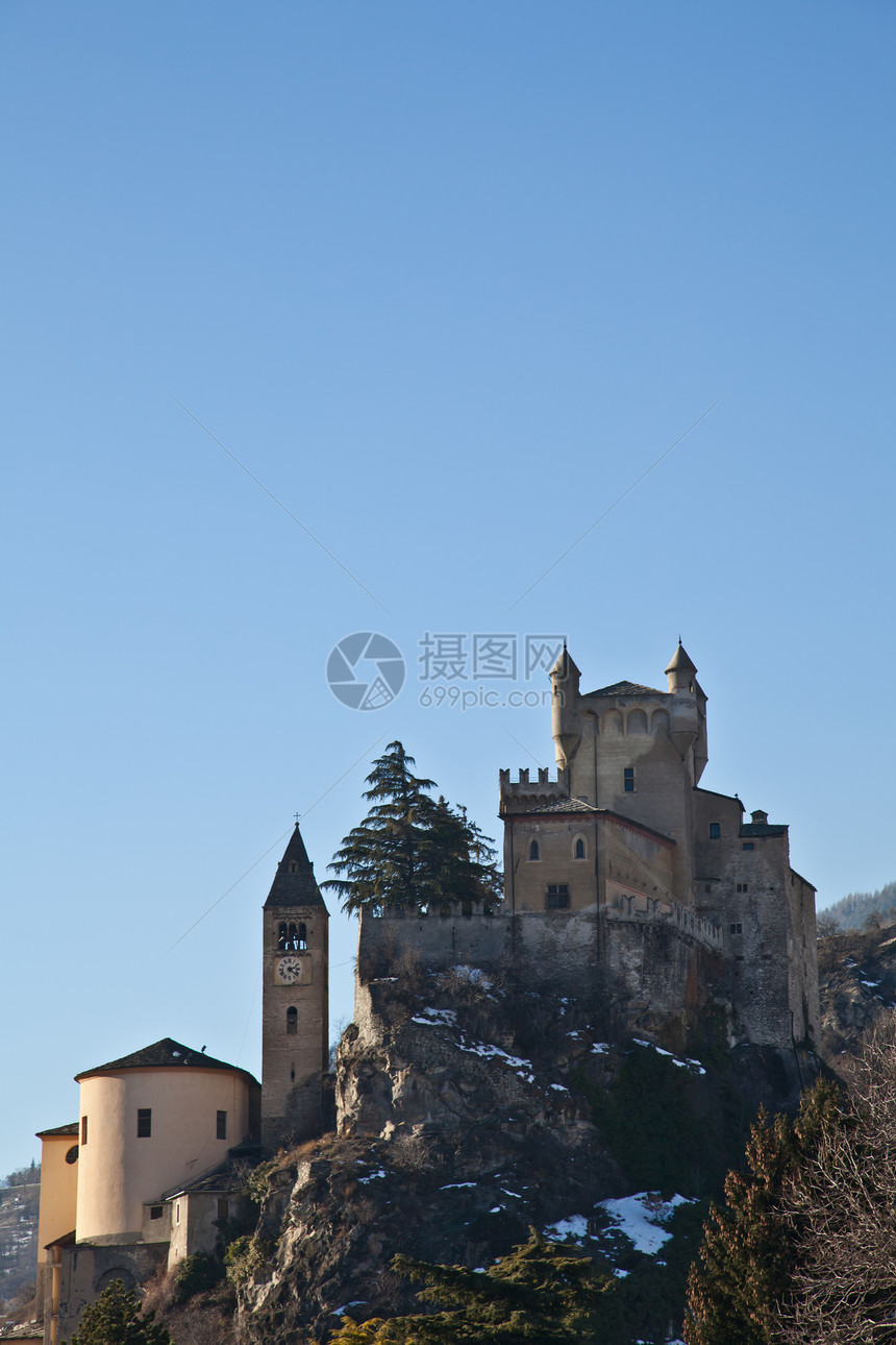 意大利城堡建筑学旅行山谷利基市场地标房子石头建筑图片