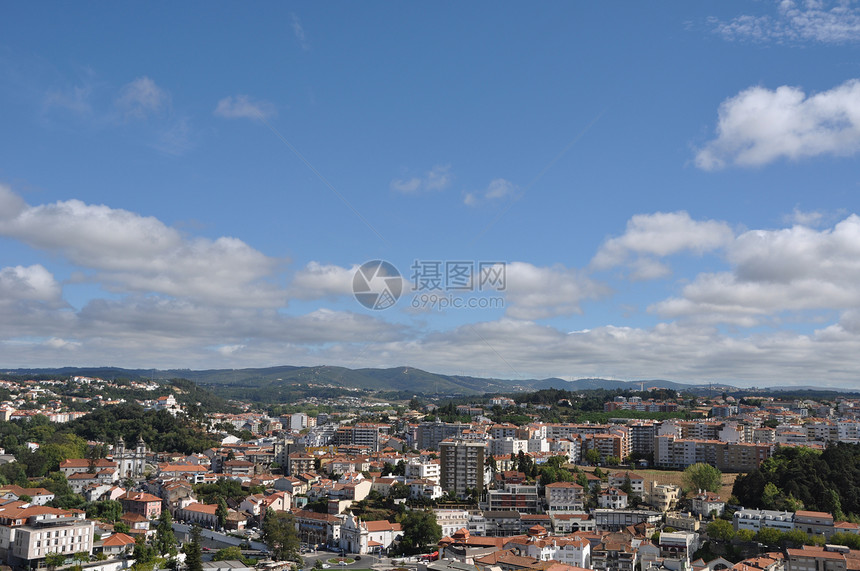 Leiria 城市风景历史建筑蓝色房子天空旅游城市市中心建筑学街道图片