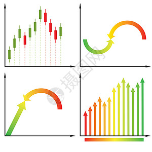 蜡烛图 矢量说明生长投资技术商业报告图表酒吧反射库存数字化背景图片