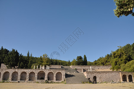 希波克拉底切刀旅行医院药品康复寺庙建筑学博物馆考古学蓝色遗迹背景