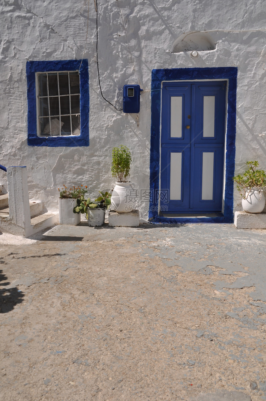 希腊语门木头文化住宅花瓶建筑学旅游假期入口旅行村庄图片