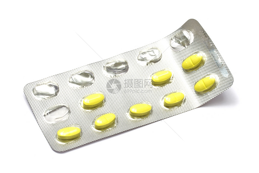 黄色药丸盒子白色疼痛医院药店医疗药剂制药药品店铺图片