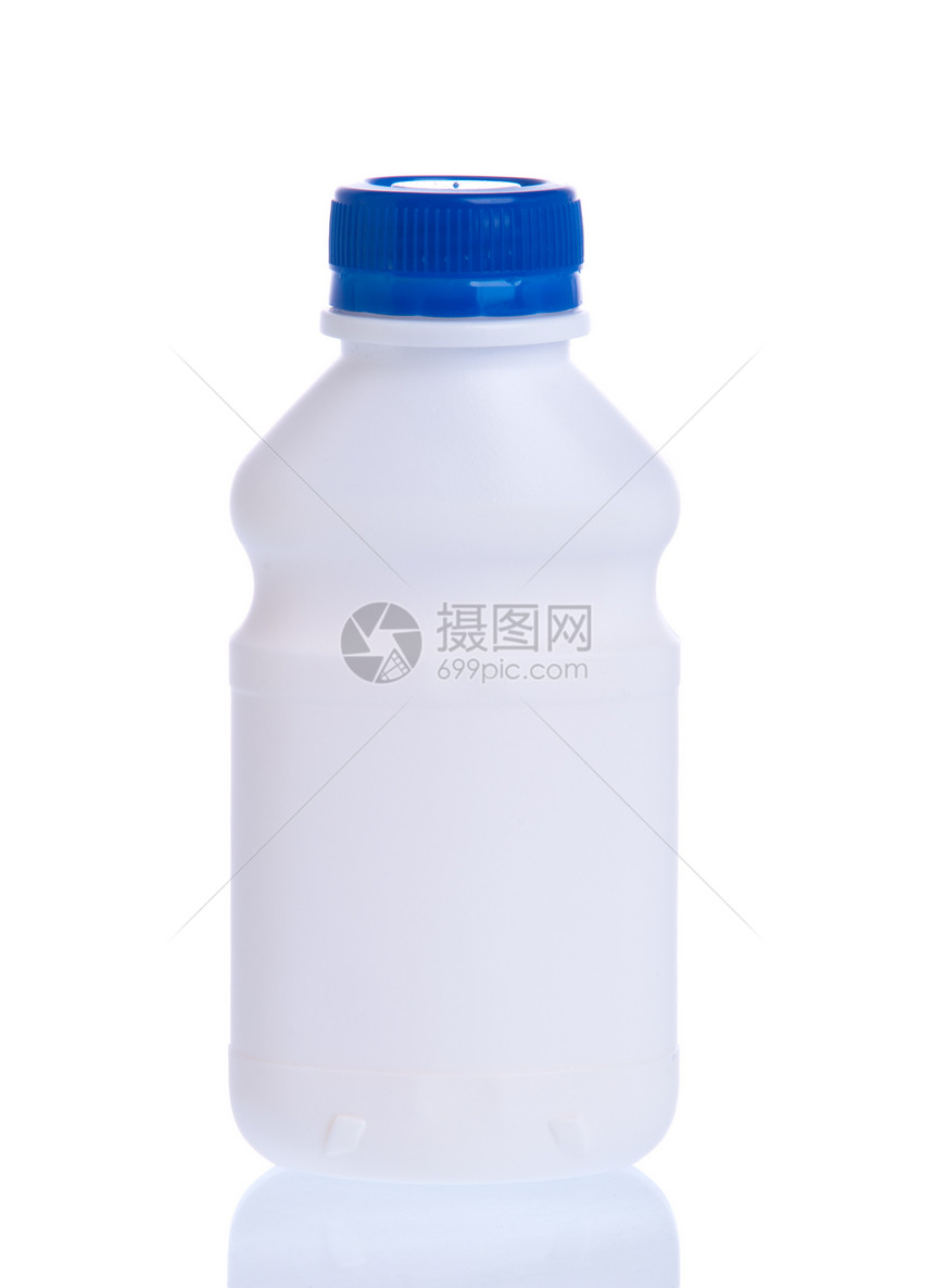 酸酸奶瓶饮料蓝色营养饮食食物早餐白色塑料牛奶甜点图片