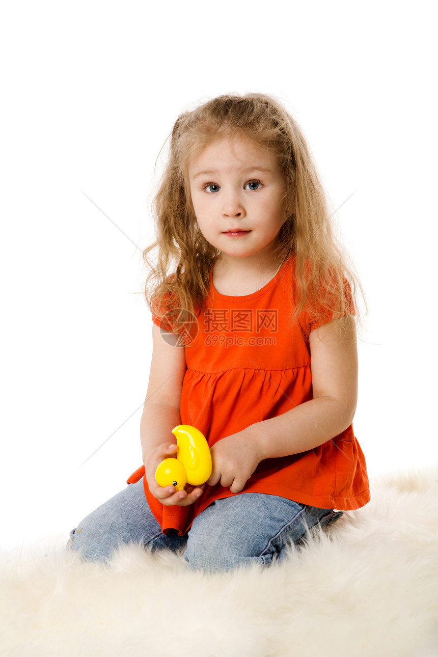 4岁女童幸福活力白色福利快乐毛皮女孩享受身体童年图片
