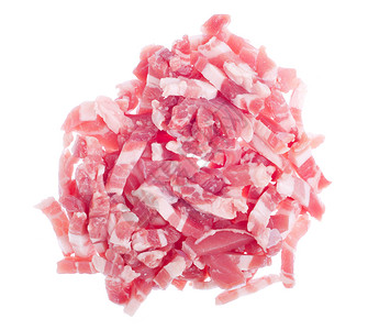 培根片猪肉熏制白色食物粉色营养产品红色背景图片