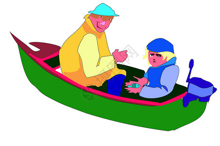 两名渔民插图男生装饰画怀旧钓鱼梦幻按钮乐趣背景图片