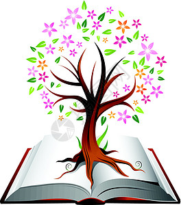 书中的树生长魔法童话宗教梦幻插图故事背景图片