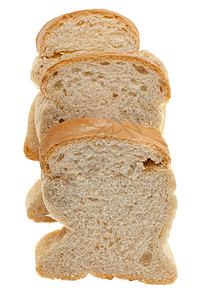 面包切片早餐棕色白色背景图片