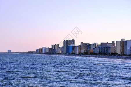 海岸沿岸线建筑物波浪海滩海洋海岸线桃金娘酒店背景图片