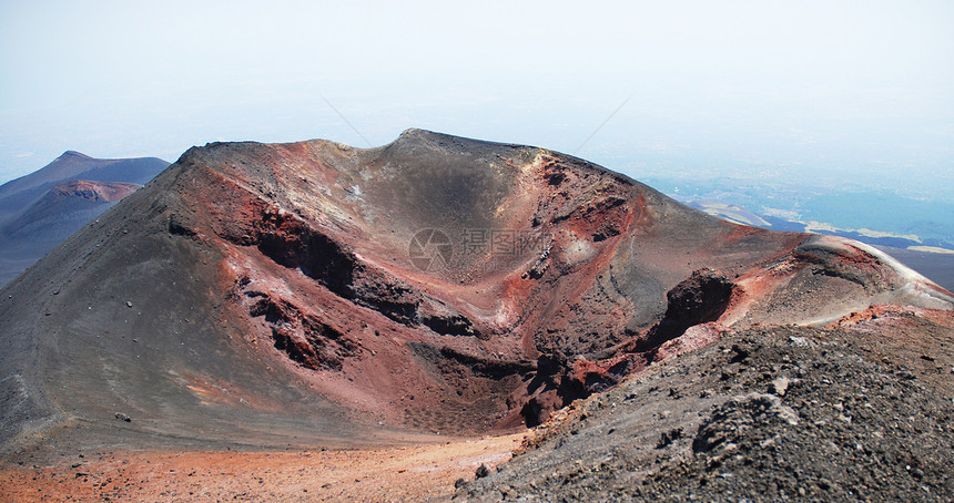 伏尔卡诺埃塔纳灰尘烟雾天空火山蓝色图片