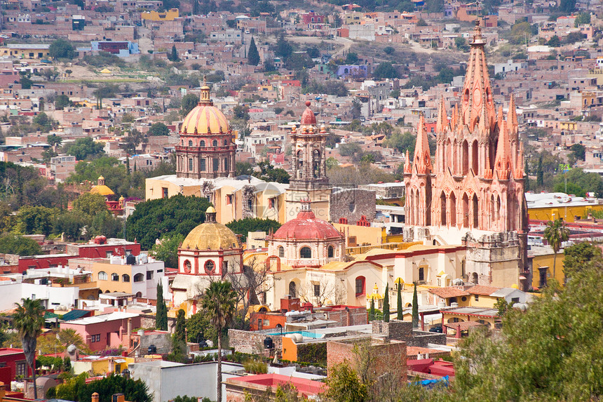 墨西哥瓜纳华托建筑物世界遗产殖民殖民地景观乡村建筑教堂山坡城市图片