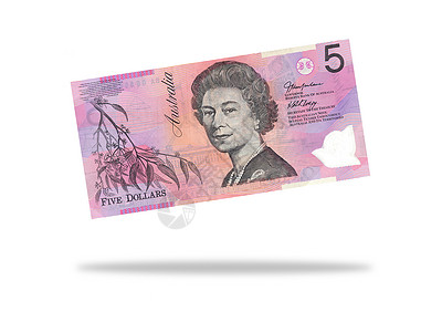 澳大利亚五美元 说明现金货币笔记蓝色收藏高清图片