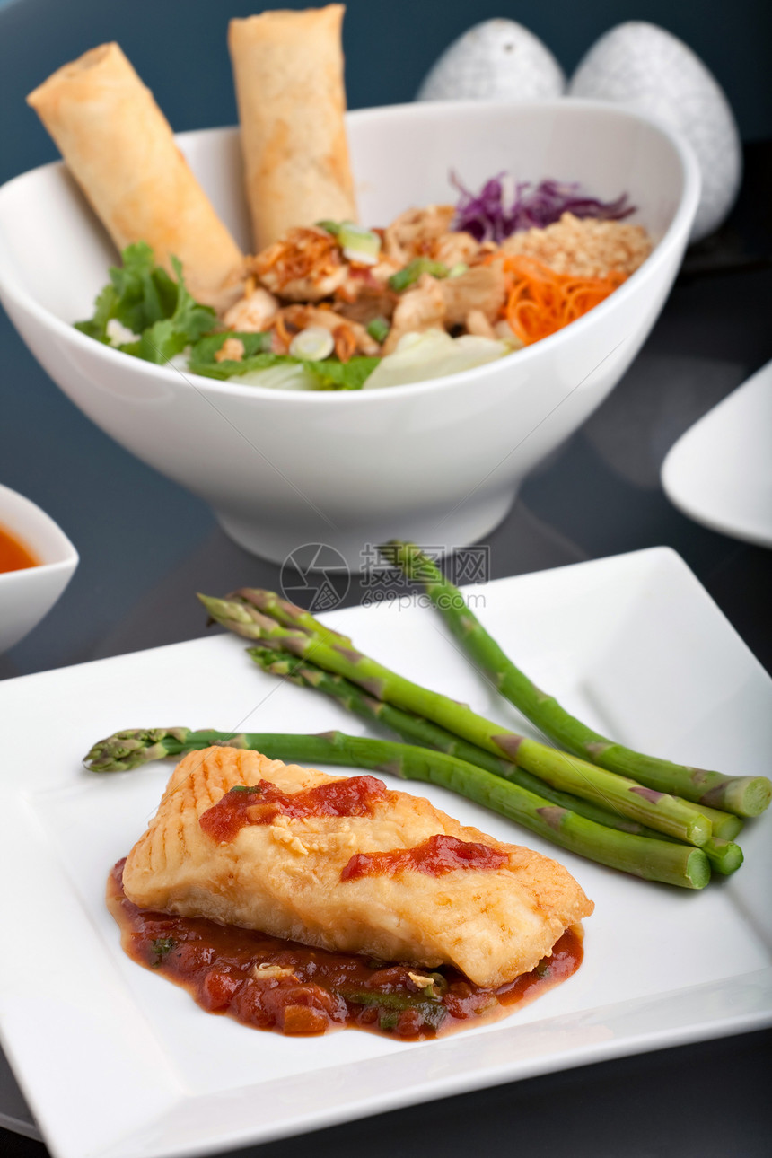 泰国巴斯海海海海食餐厨房沙拉专业推介会食物午餐美食艺术烹饪青菜图片