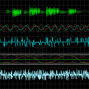 波形频率音乐波浪红色波形正方形插图海浪技术蓝色黑色展示玩家设计图片