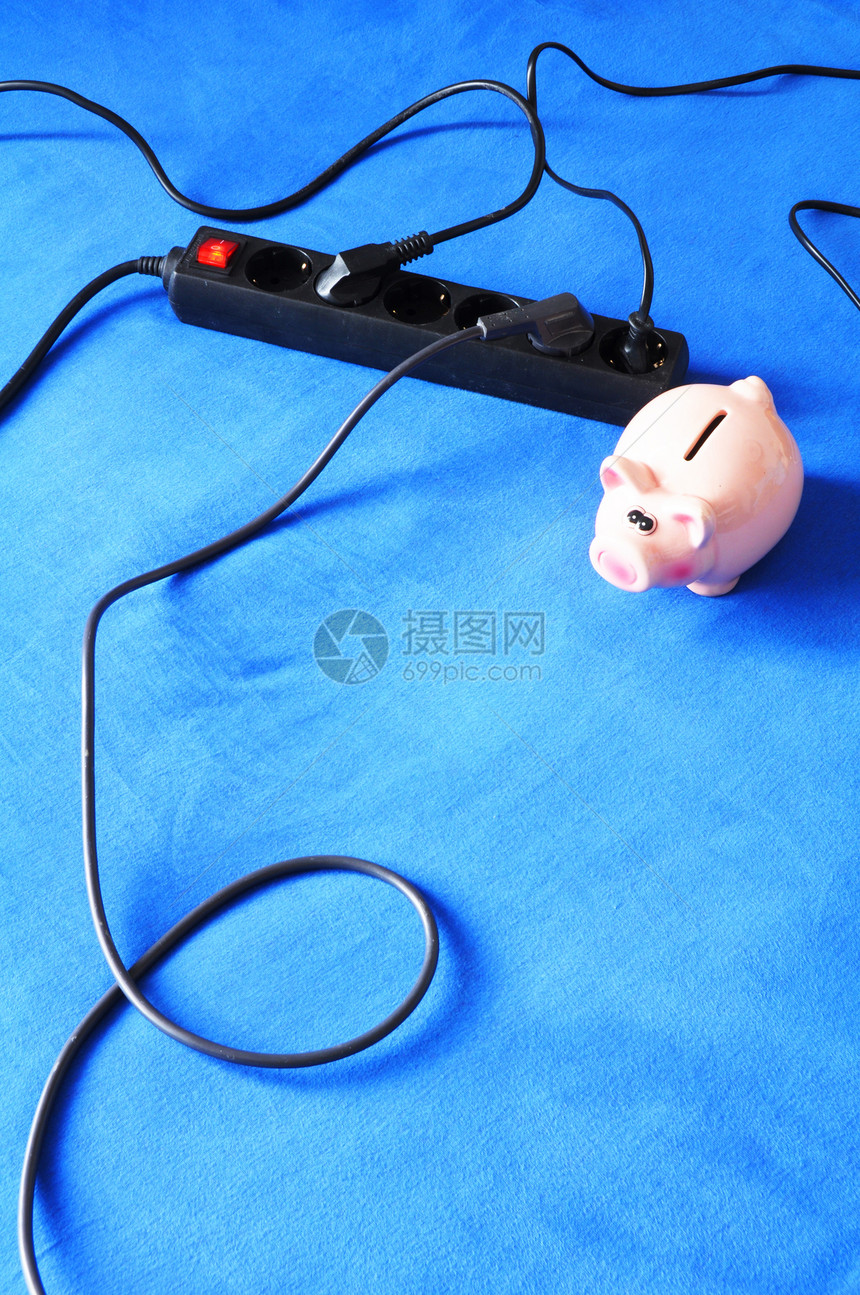 电源输出线活力电缆插头吸盘小猪金融储蓄绳索金属生态图片