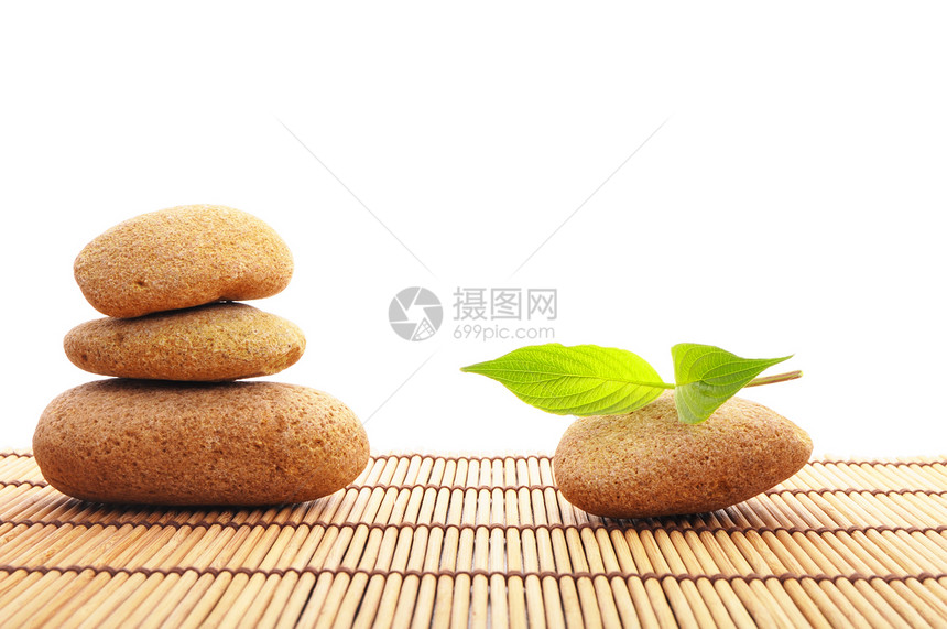 静水和静止生活竹子树叶太阳环境平衡福利生态背景文化石头图片