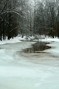 冬天冻结池塘白色季节高清图片