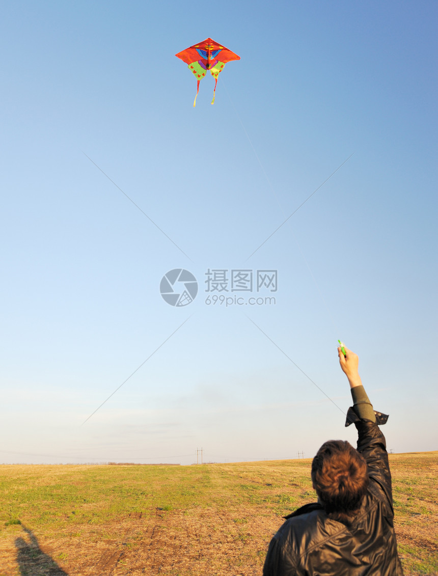 Kite 键游戏尾巴蓝色幸福玩具喜悦休闲闲暇男人天空图片