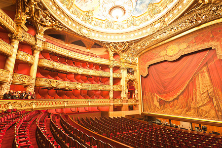 巴黎大歌剧院内地音乐天花板地标歌剧楼梯画廊旅行座位音乐会门厅背景图片