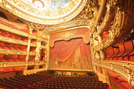 歌剧院卡尼尔巴黎大歌剧院内地歌剧画廊枝形历史性音乐旅行楼梯音乐会吊灯大厅背景